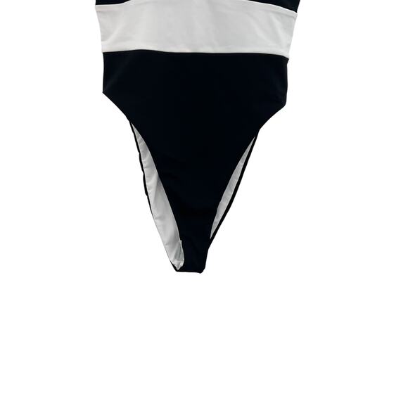 Mara Hoffman Idalia One Piece Swimsuit Colorblock‎ Black White Size Small - Picture 5 of 13